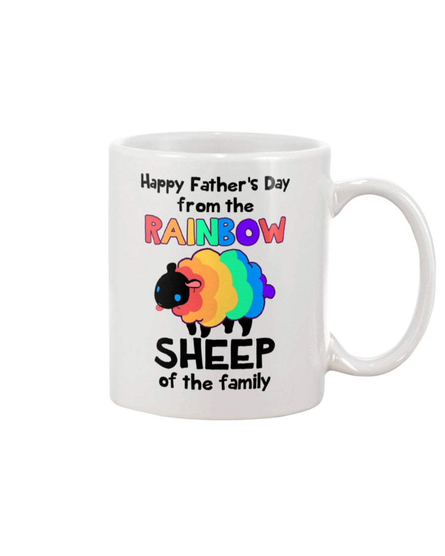 Dad Mug Happy Father's Day From The Rainbow Sheep Of The Family Perfect Gifts For Christmas New Year Birthday Thanksgiving Aniversary Father's day Coffee Mug Tea Mug