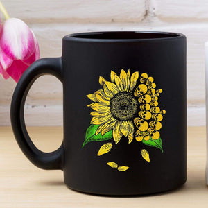 You Are My Sunshine Sunflower Skull Mug, 11oz Coffee Mug