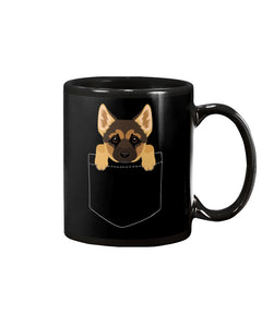 German Shepherd In Pocket Mug Gifts For Dog Mom, Dog Dad , Dog Lover, Birthday, Thanksgiving Anniversary Ceramic Coffee 11-15 Oz