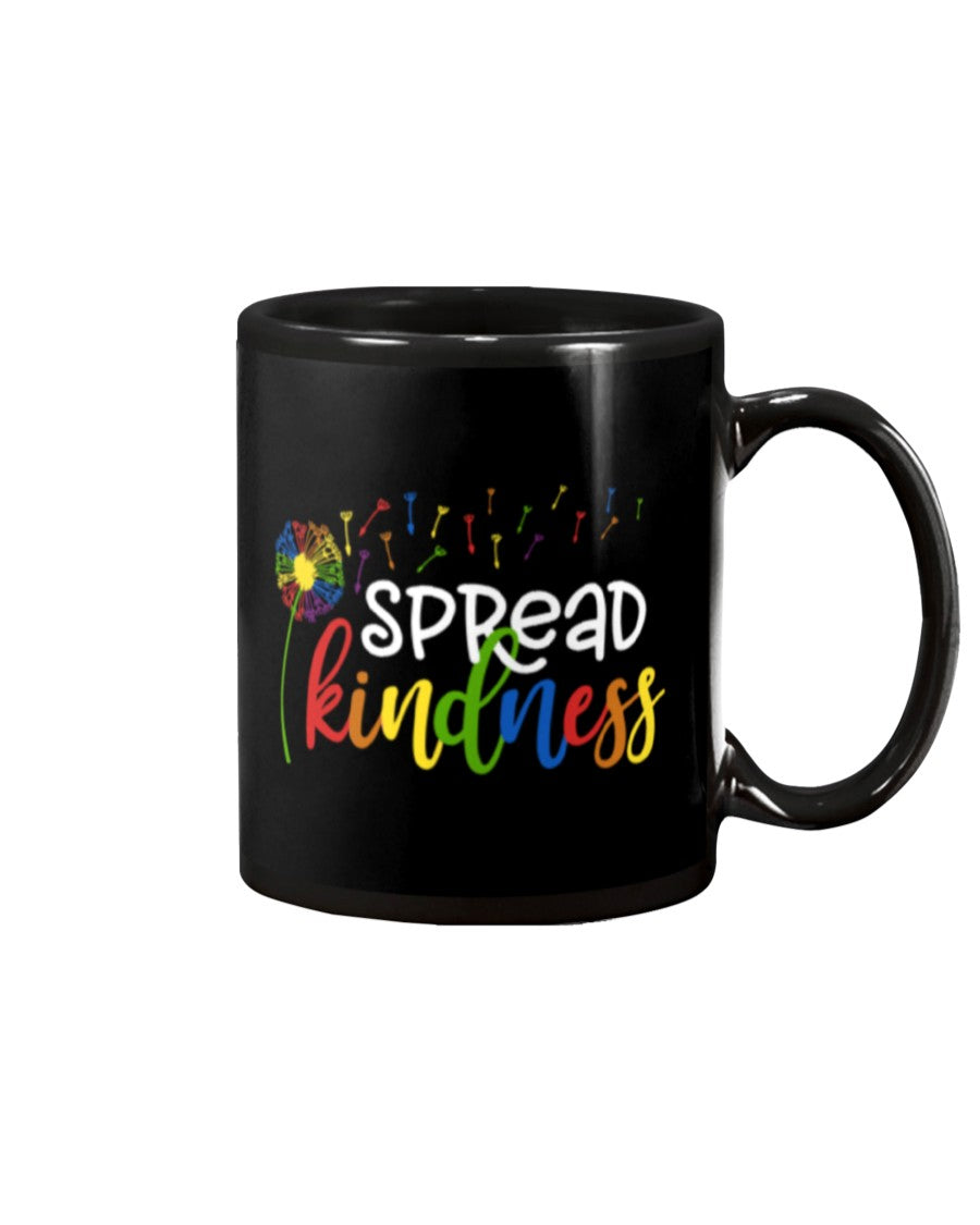 Spread Kindness Dandelion Flower LGBT Gay Rainbow Black Mugs Ceramic Mug Best Gifts For LGBT Pride Month Gay Pride 11 Oz 15 Oz Coffee Mug